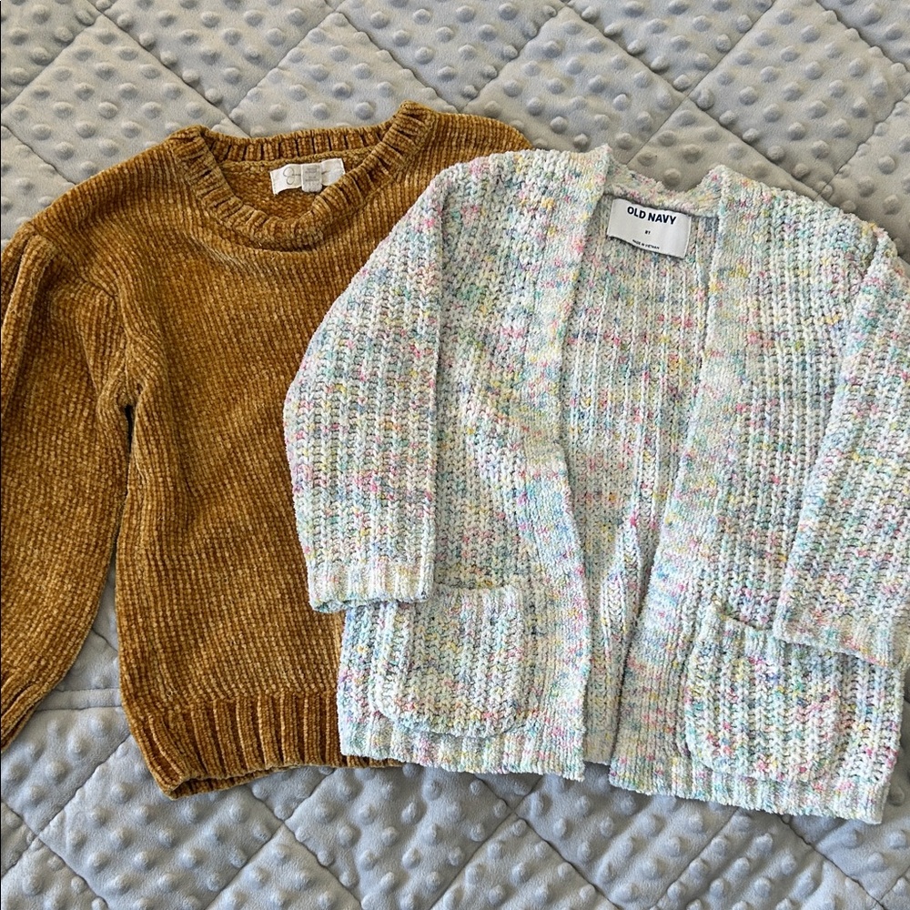 Old Navy Mustard and Multicolor Sweater Set